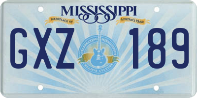 MS license plate GXZ189