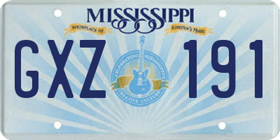 MS license plate GXZ191