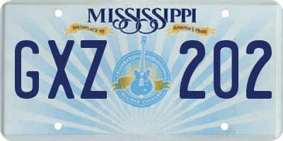 MS license plate GXZ202