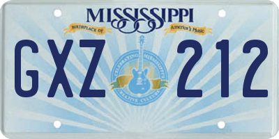 MS license plate GXZ212