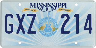 MS license plate GXZ214