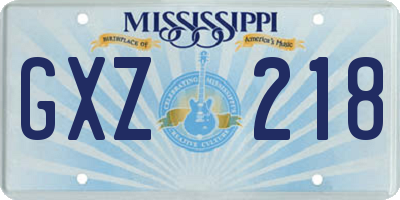 MS license plate GXZ218