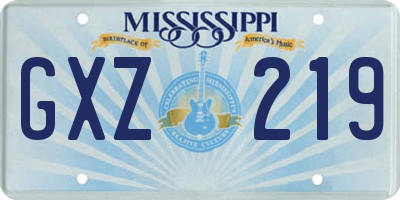 MS license plate GXZ219