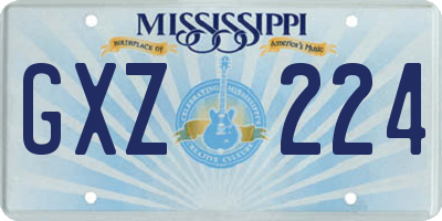 MS license plate GXZ224