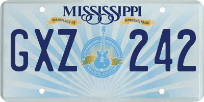 MS license plate GXZ242