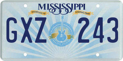MS license plate GXZ243
