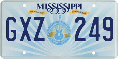 MS license plate GXZ249