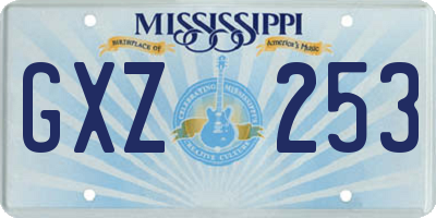 MS license plate GXZ253