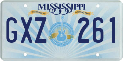 MS license plate GXZ261