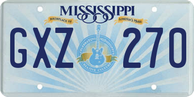MS license plate GXZ270