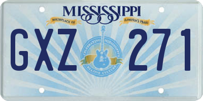 MS license plate GXZ271