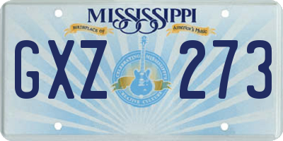 MS license plate GXZ273