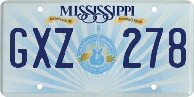 MS license plate GXZ278