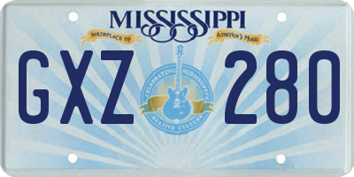 MS license plate GXZ280
