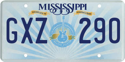MS license plate GXZ290