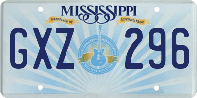 MS license plate GXZ296