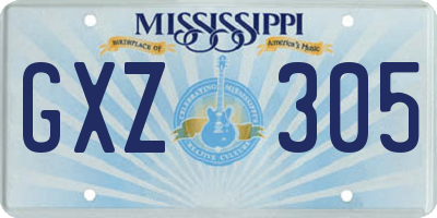 MS license plate GXZ305