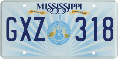 MS license plate GXZ318