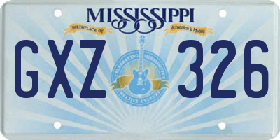 MS license plate GXZ326