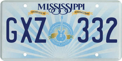 MS license plate GXZ332