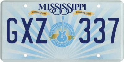 MS license plate GXZ337