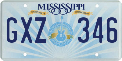 MS license plate GXZ346