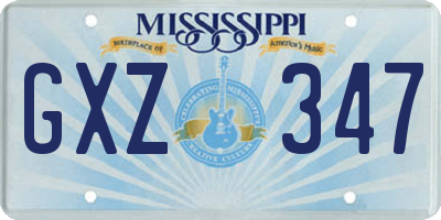MS license plate GXZ347