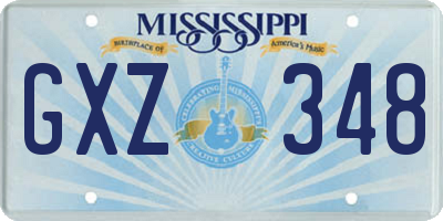 MS license plate GXZ348