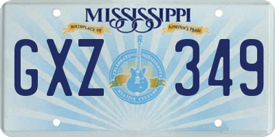 MS license plate GXZ349