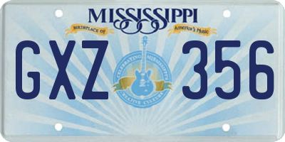 MS license plate GXZ356