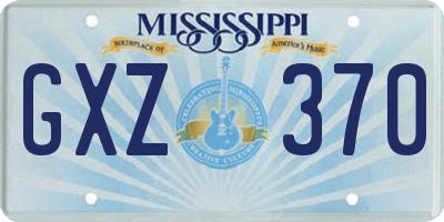MS license plate GXZ370