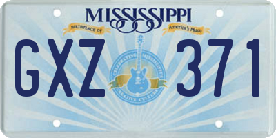 MS license plate GXZ371