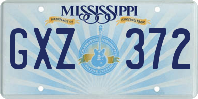 MS license plate GXZ372