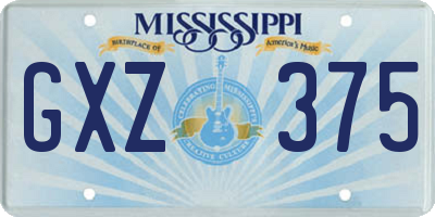 MS license plate GXZ375
