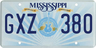 MS license plate GXZ380