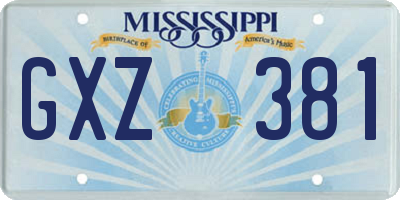 MS license plate GXZ381
