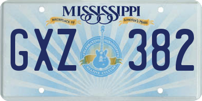 MS license plate GXZ382