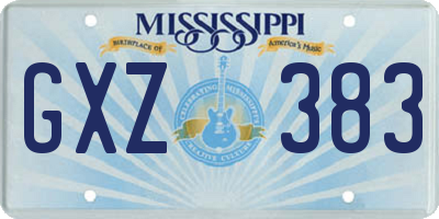 MS license plate GXZ383