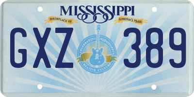 MS license plate GXZ389