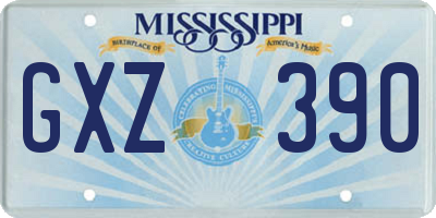 MS license plate GXZ390