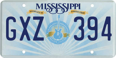 MS license plate GXZ394