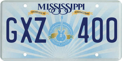 MS license plate GXZ400