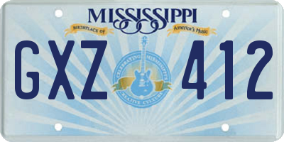 MS license plate GXZ412