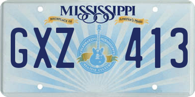 MS license plate GXZ413