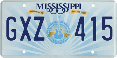 MS license plate GXZ415