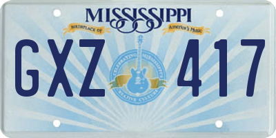 MS license plate GXZ417
