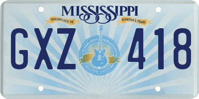 MS license plate GXZ418