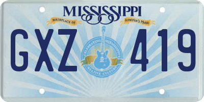 MS license plate GXZ419