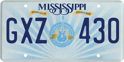 MS license plate GXZ430