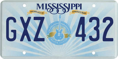 MS license plate GXZ432
